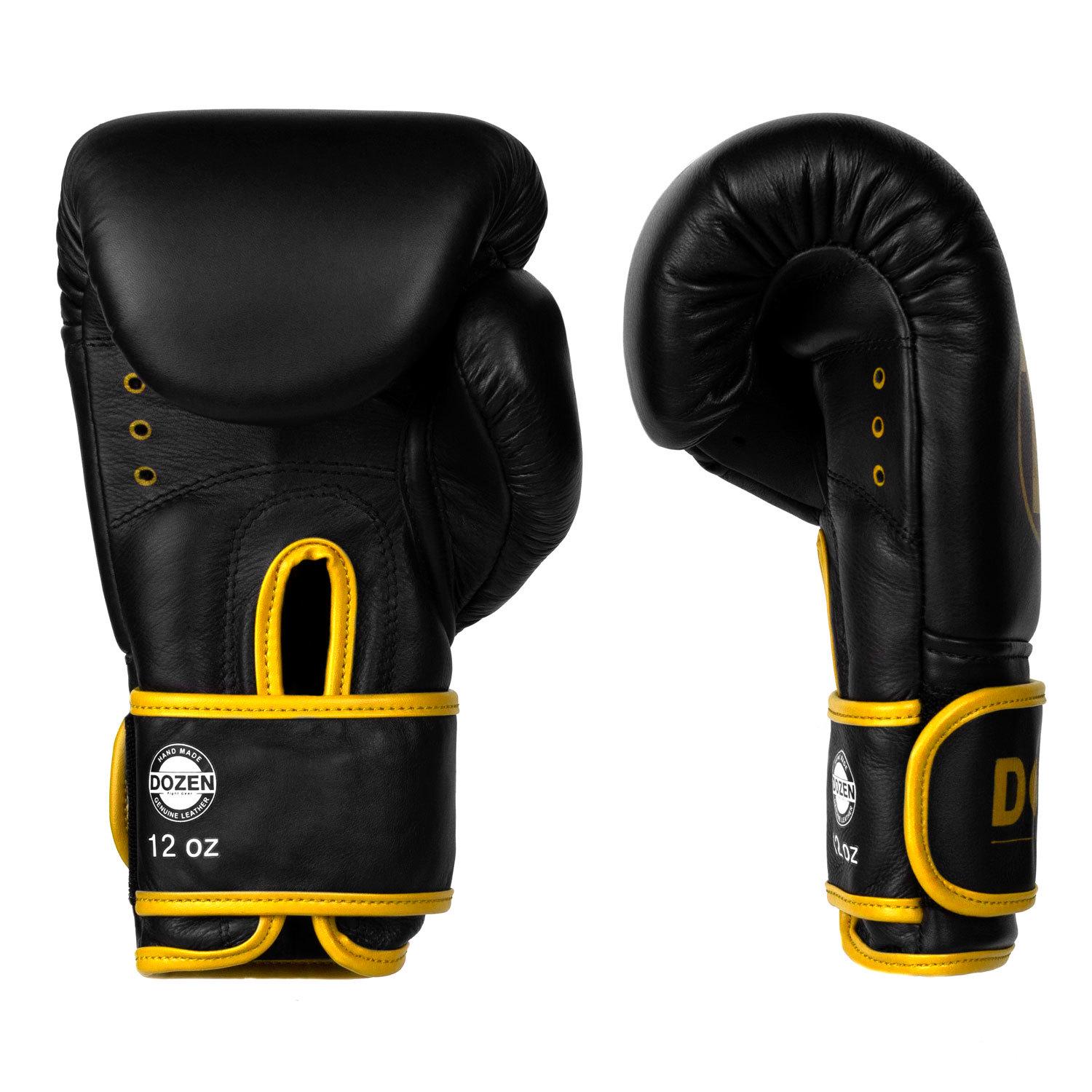 Боксерские перчатки Dozen Monochrome Training Boxing Gloves 12 ун. Черно-желтый - фото 3