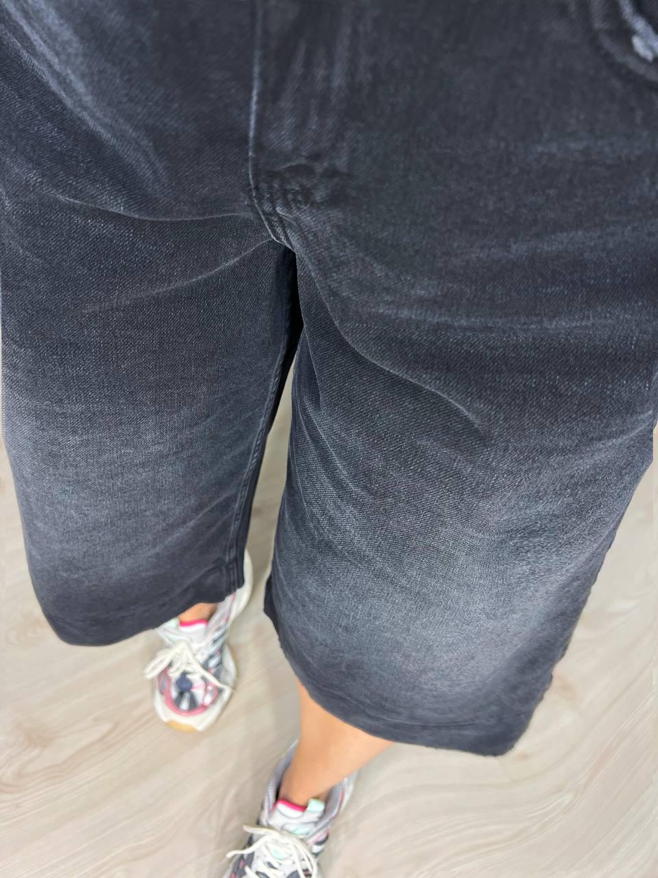 Шорты женские джинсовые Sherocco 400 бермуды длинные с высокой посадкой и манжетом р. 25 Черный (4261) - фото 2