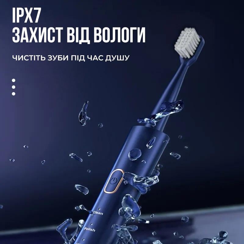 Электрическая зубная щетка Schwarz&Mayer USB 3 насадки USB IPX7 Синий (24581112) - фото 5