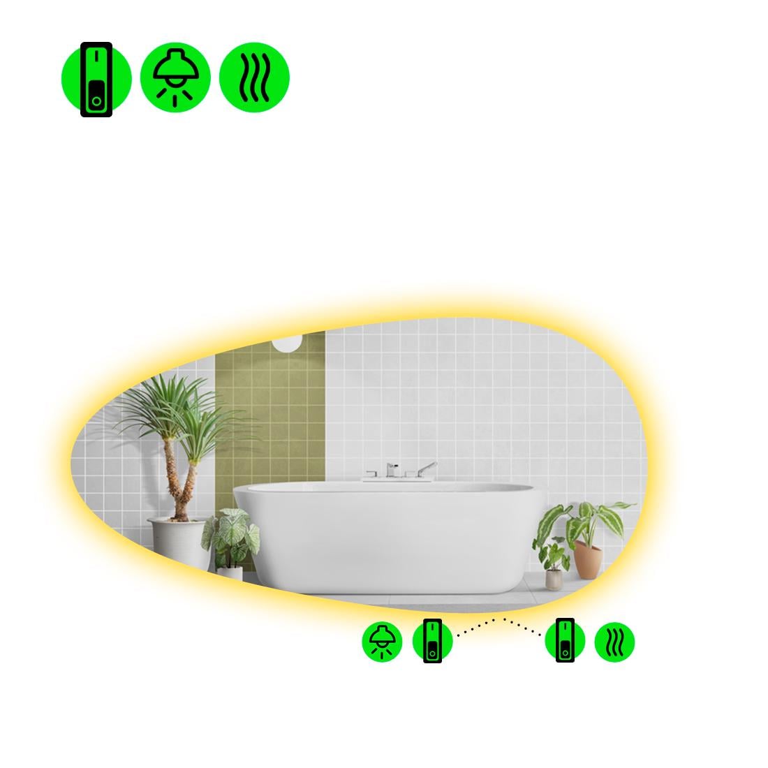 Дзеркало з LED підсвіткою Occhio 2 з підігрівом 80x40 см