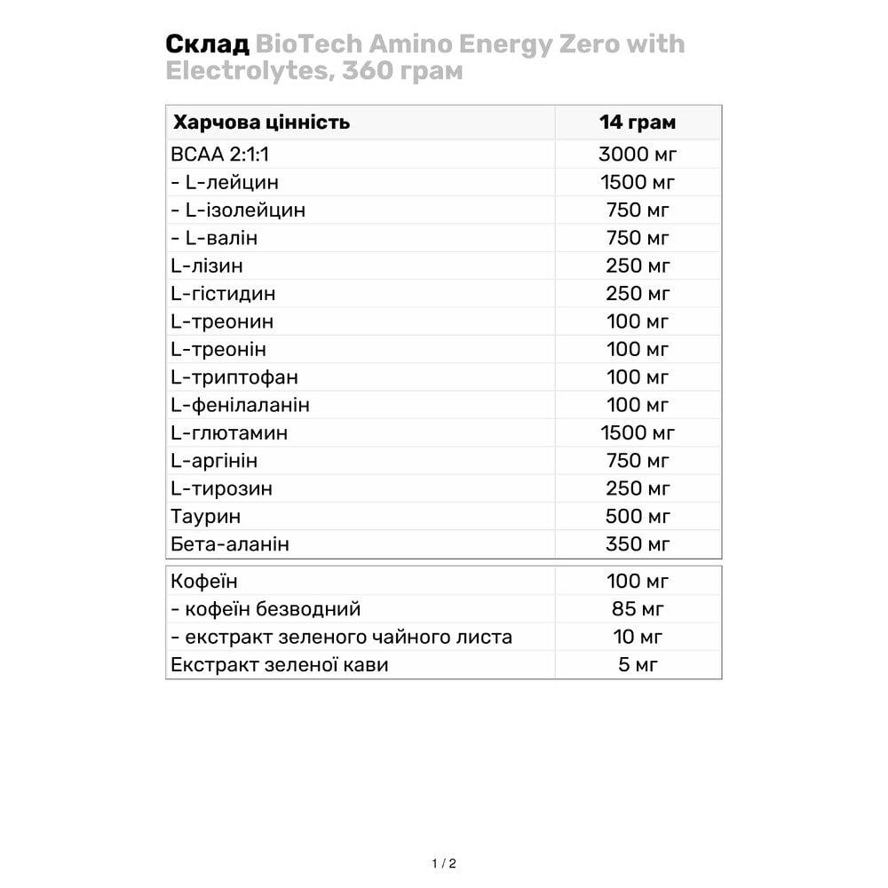 Амінокислота BioTech Amino Energy Zero with Electrolytes 360 г Ананас-манго (4957V8968) - фото 3