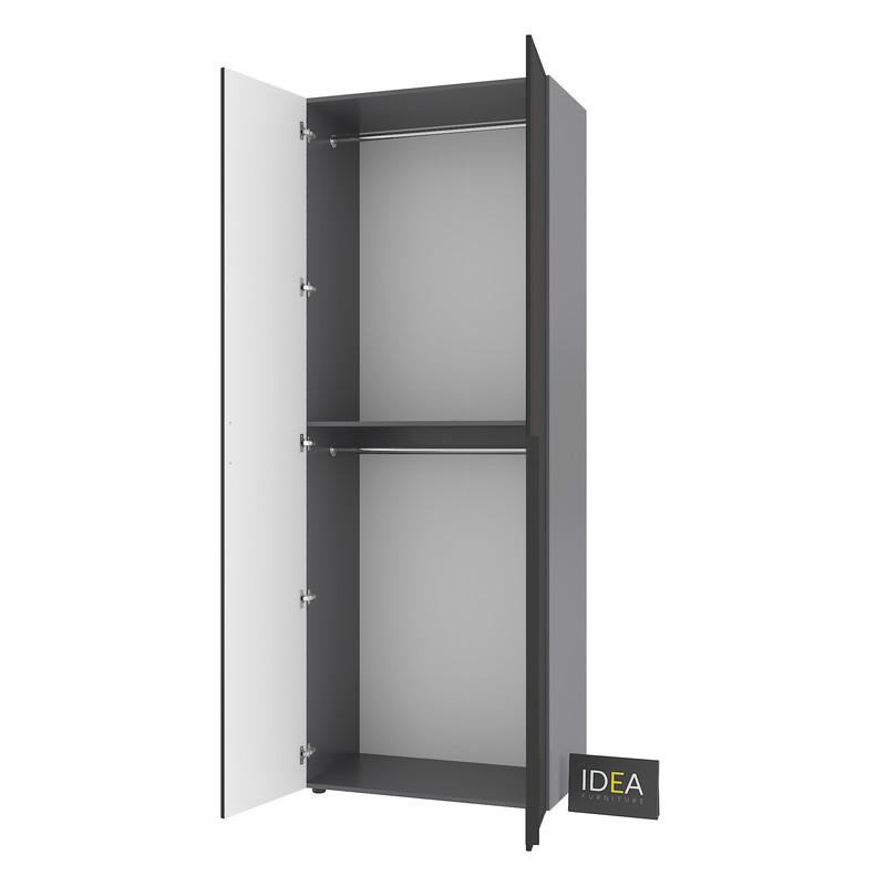 Шафа для одягу Idea С-7.1 з двома штангами Антрацитовий/Чорний (1811) - фото 4 Шафа для одягу Idea С-7.1 з двома штангами Антрацитовий/Чорний (1811) - фото 4