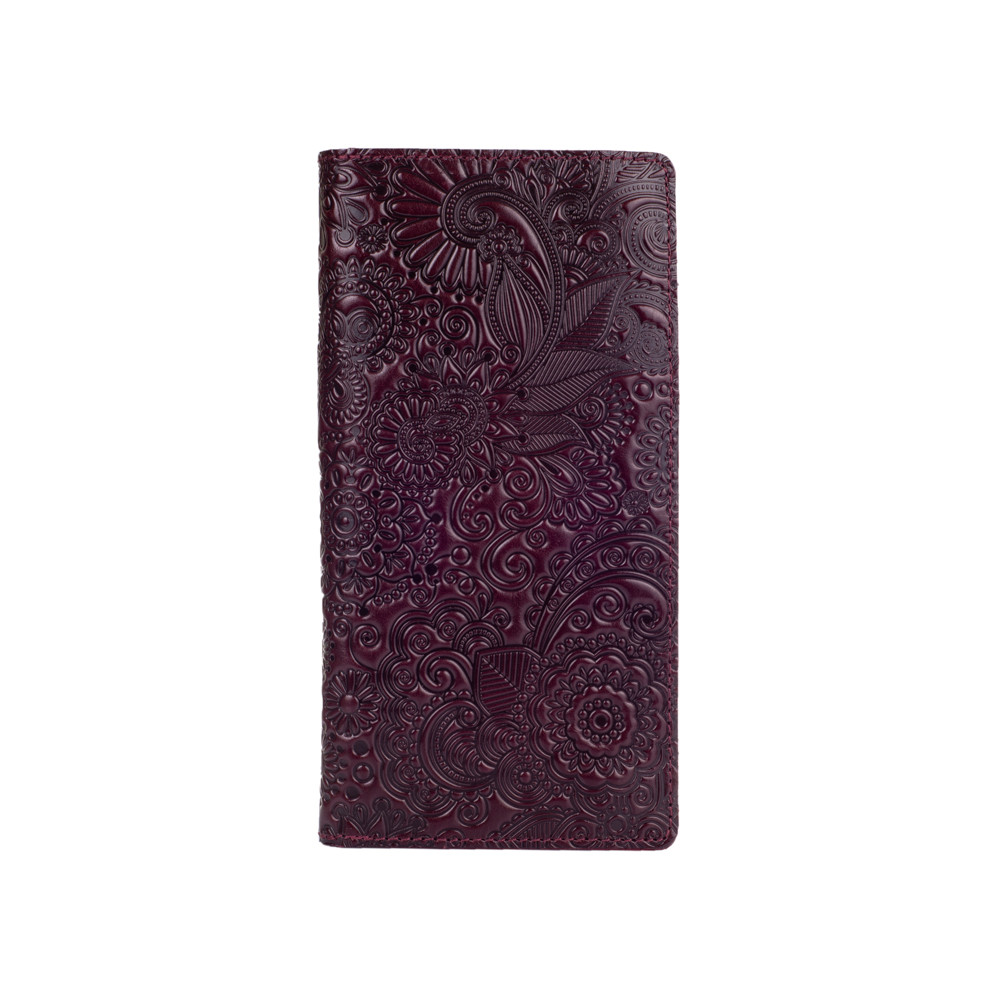 Кошелек Mehendi Art из натуральной кожи на кнопках Темно-фиолетовый (WP-05-C19-1718-T005)