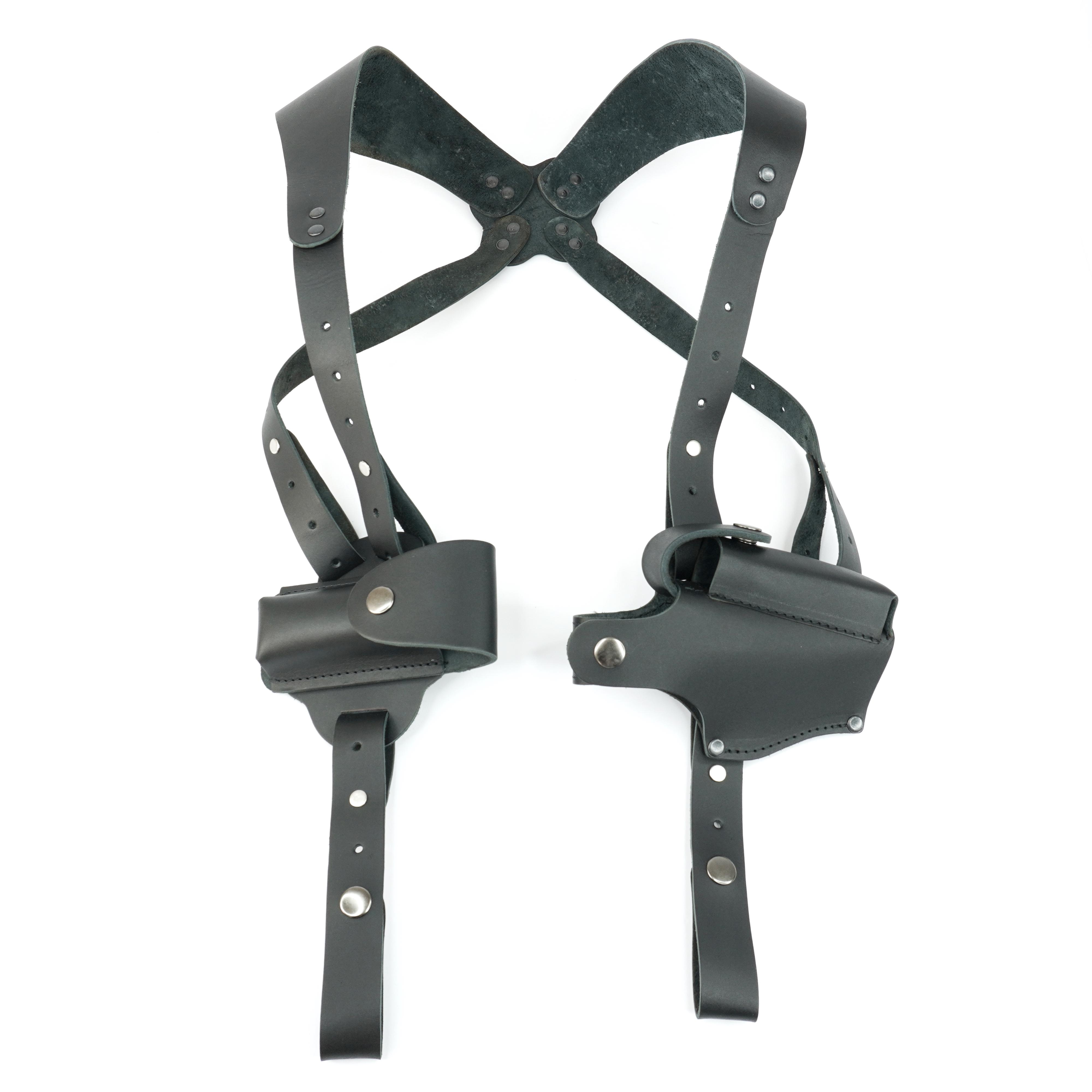 Кобура оперативная под ПМ с отдельным подсумком/чехлом под магазин кожаная формованная Черный (011556)