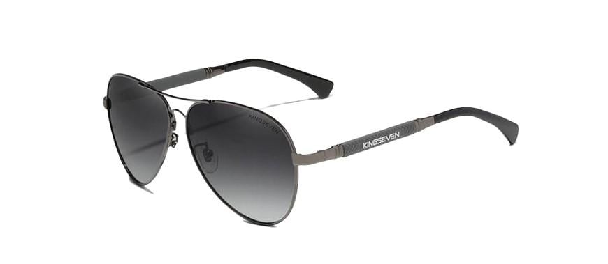 Солнцезащитные очки KINGSEVEN DESIGN N7730 Авиатор из титанового сплава и градиентными линзами Серый
