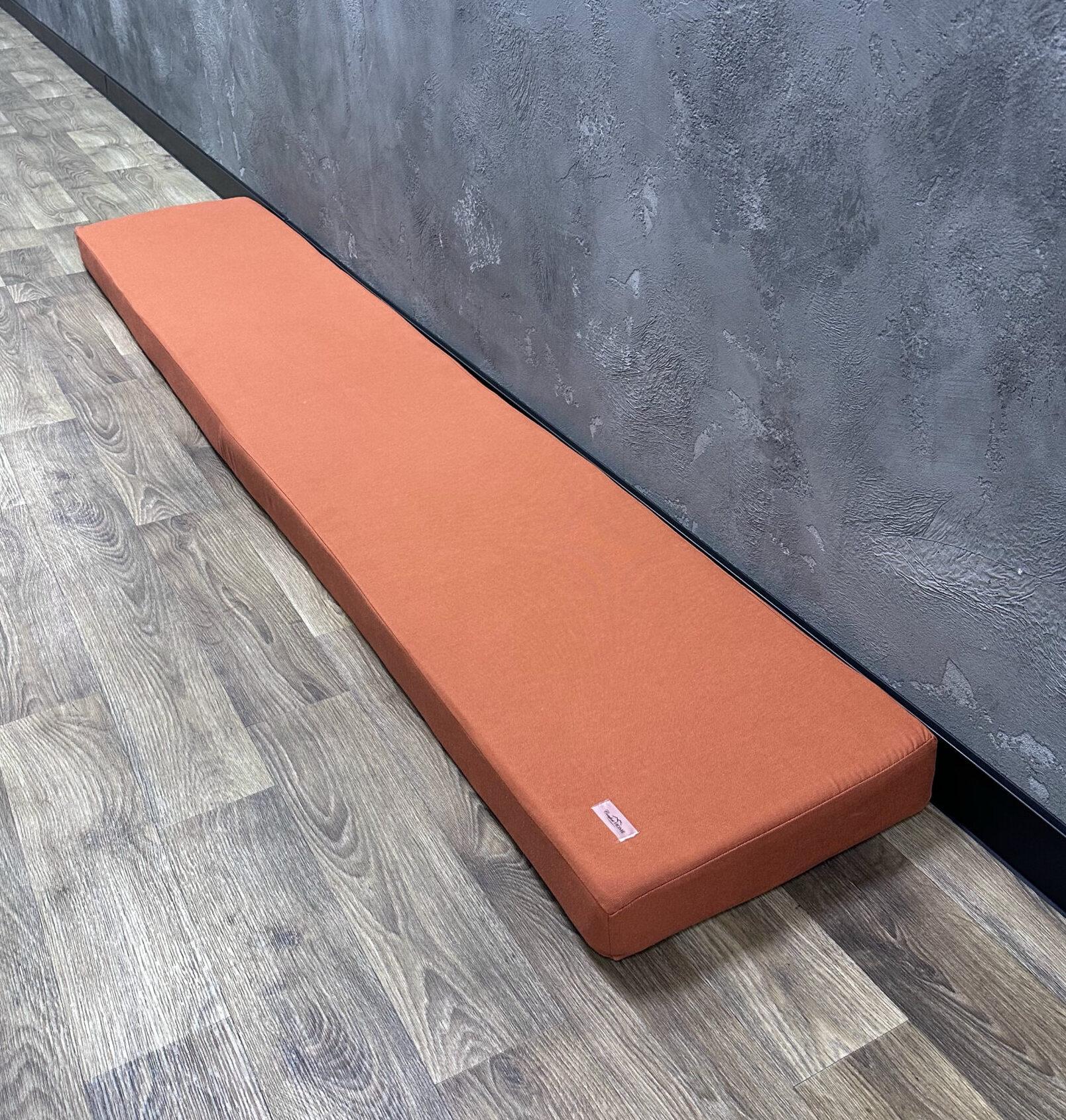 Матрас Comfort Home на подоконник/каркасы/поддоны/садовая мебель 120х40х10 см Terracotta