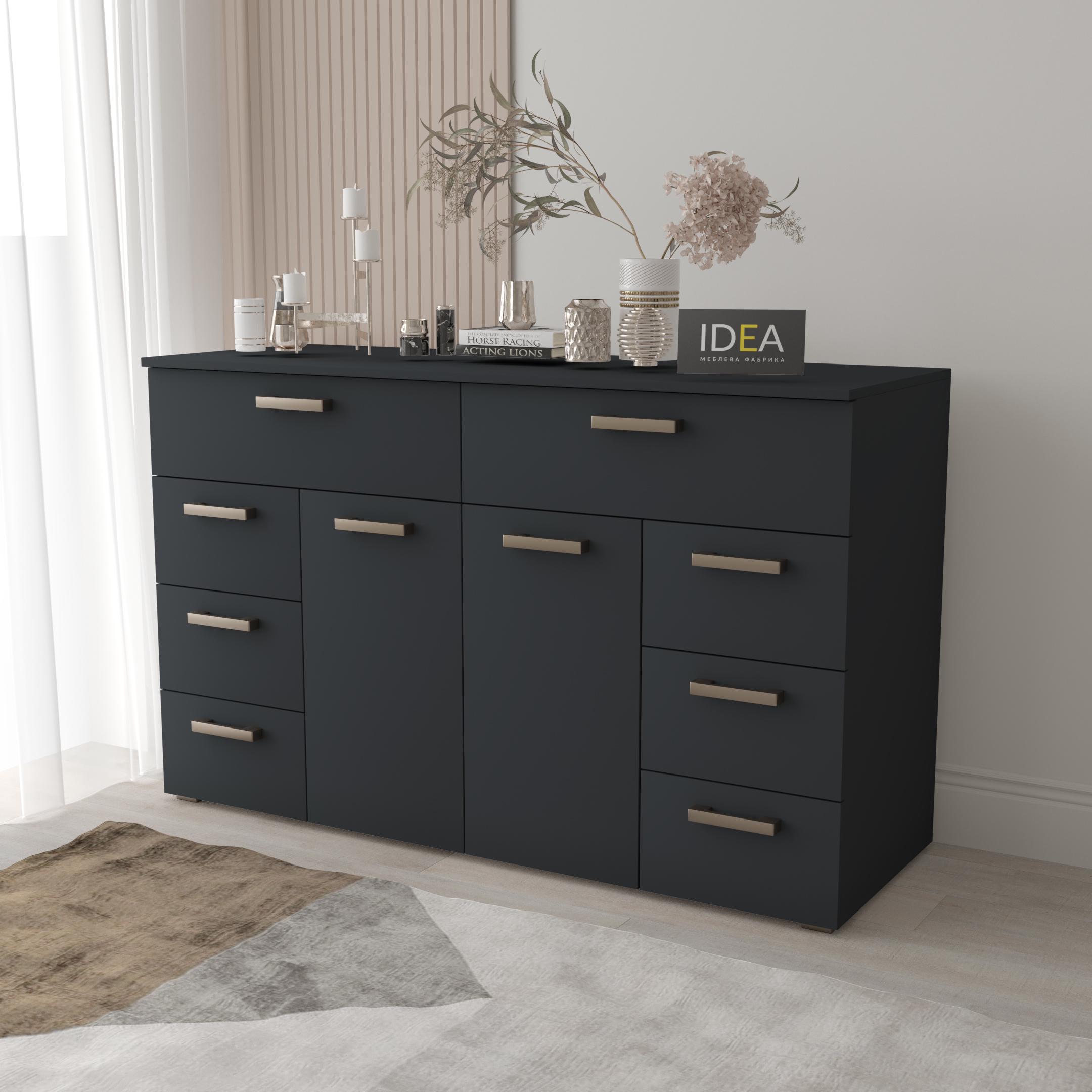 Комод Idea ТКБ-381.1 на 8 шухляд з дверима Антрацит (26718350)