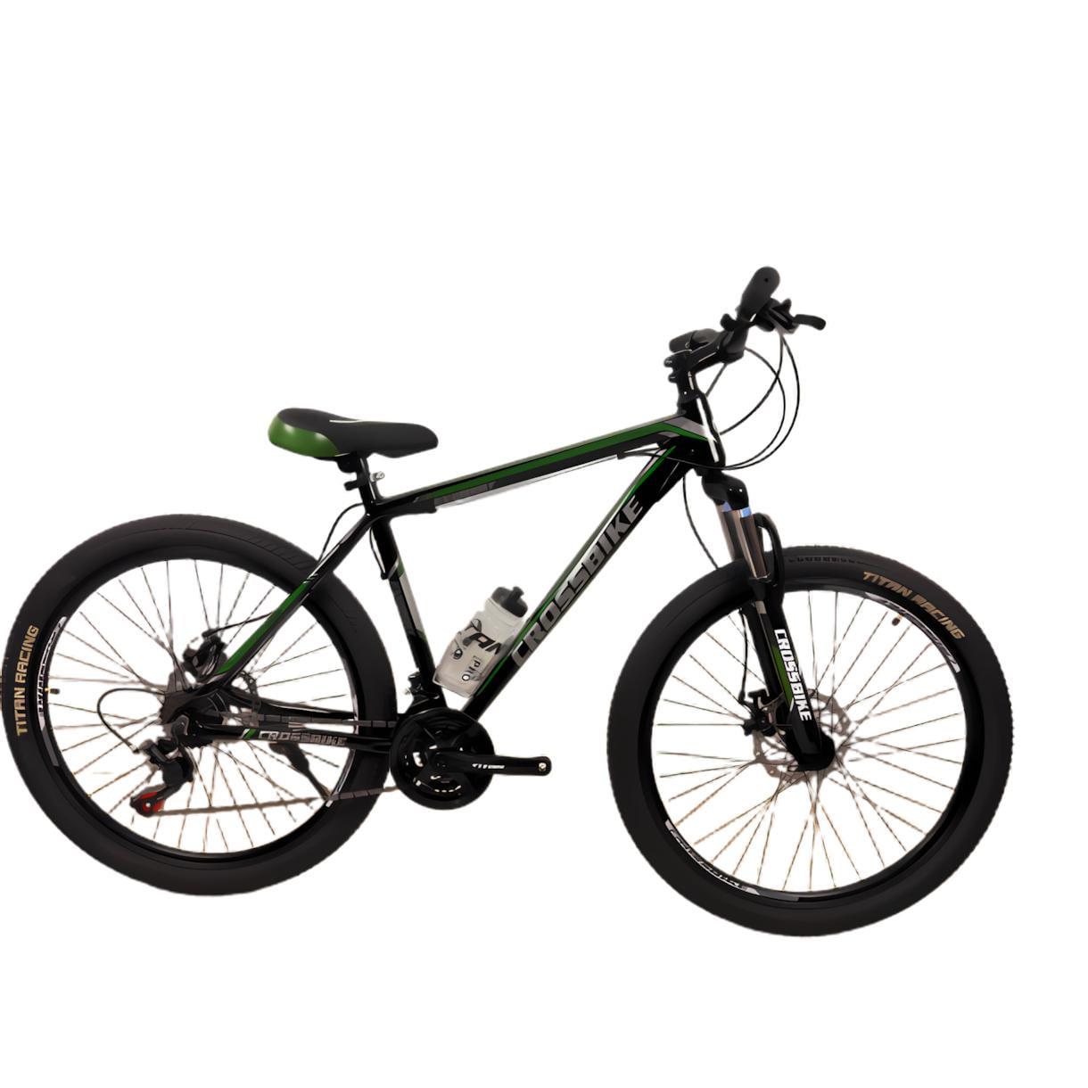 Велосипед CrossBike Everest 27,5" 19,5" Чорний/Зелений (252)