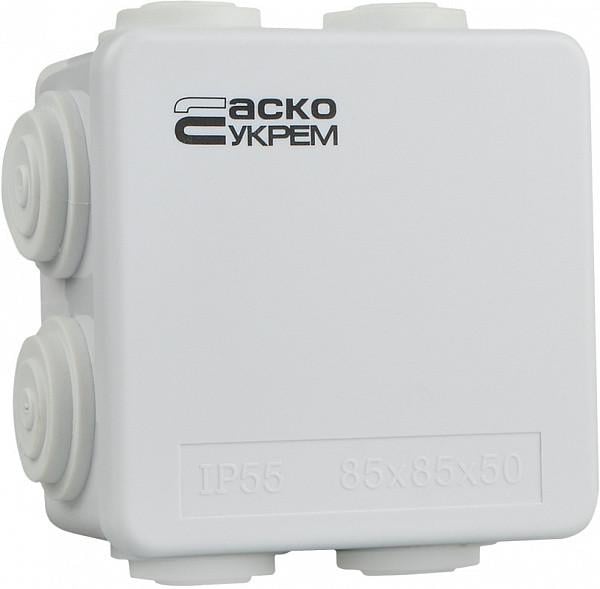 Розподільча коробка АСКОTY-RA зовнішня 7 герметичних вводів IP55 ABS 85х85х50 мм (A0150170017)