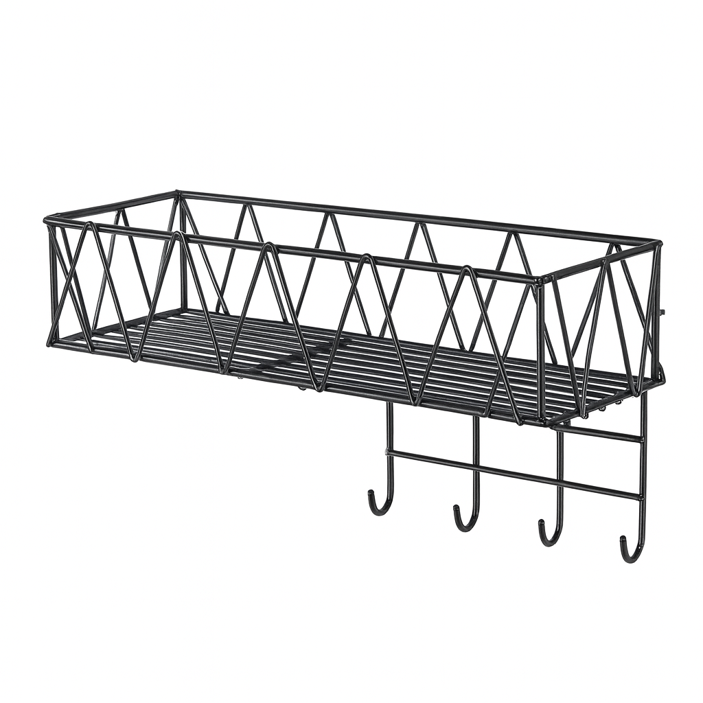 Настінна полиця Stenson M50228-M металева 41x12x19,5 см (610084)
