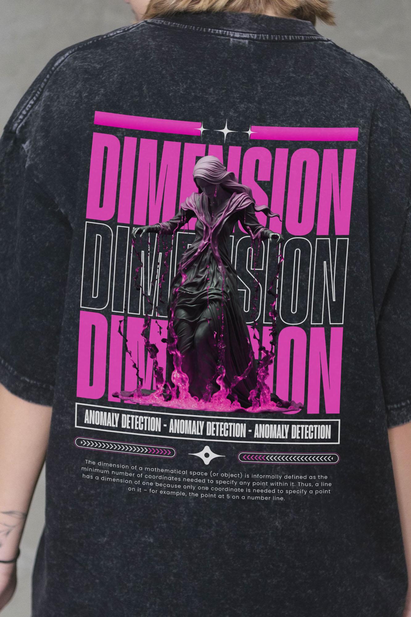 Футболка виварена Without Washed Оверсайз з принтом Dimension S/M Black (S/M 8056136 8056137) - фото 6