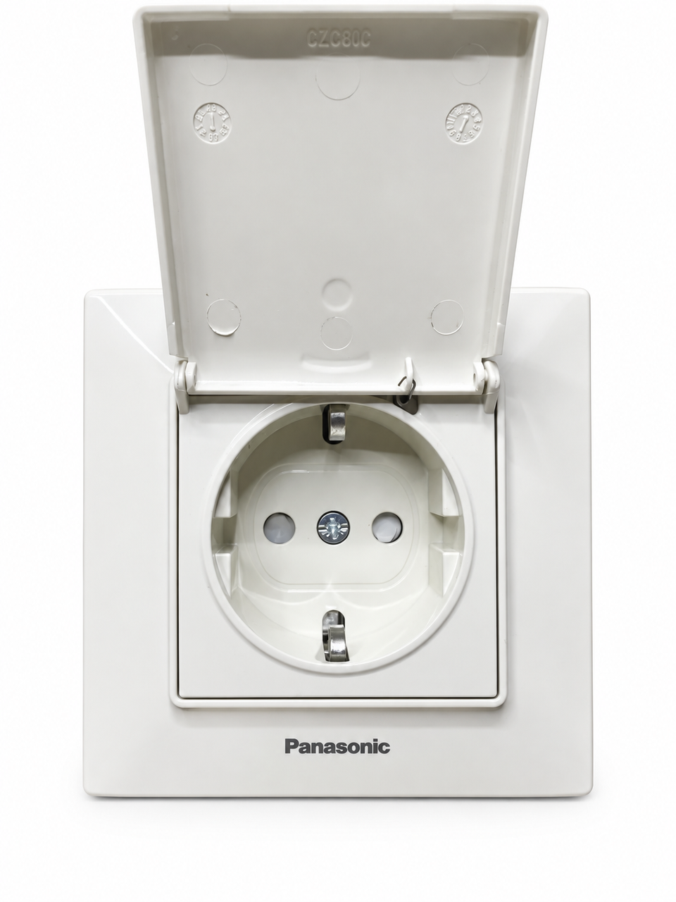Розетка с заземлением с защитными шторками с крышкой Panasonic Arkedia Slim Кремовый Розетка с заземлением с защитными шторками с крышкой Panasonic Arkedia Slim Кремовый