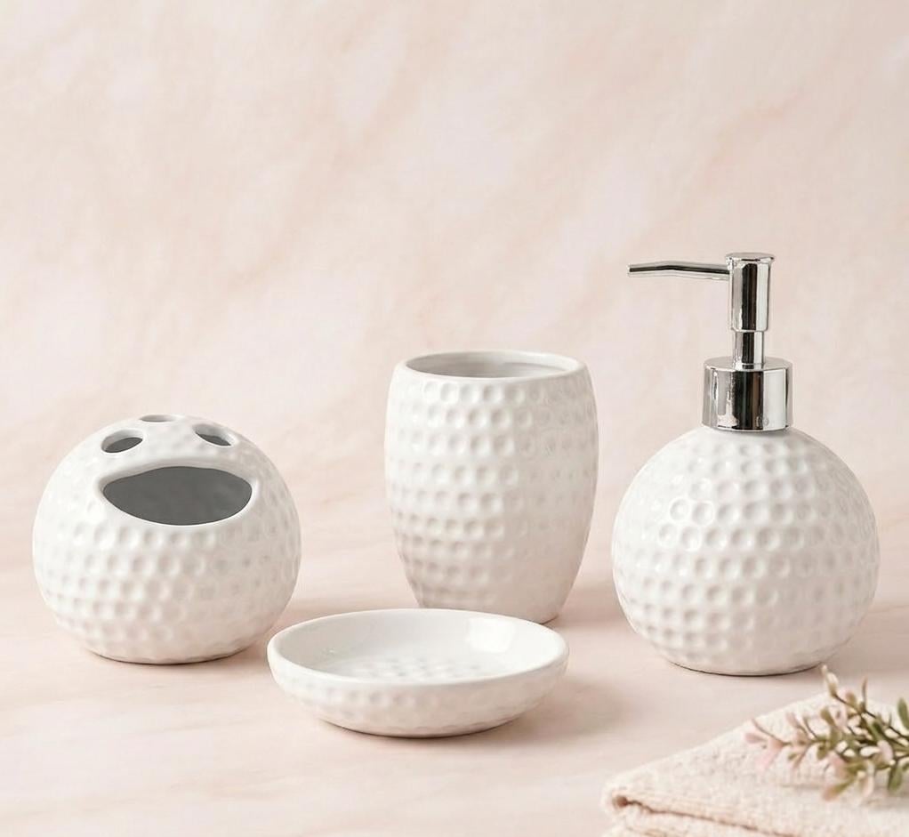 Набор аксессуаров для ванной комнаты дозатор/стакана/мыльница 4 пр. (50008)