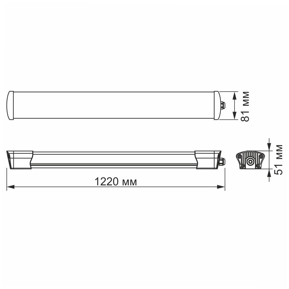 Світильник LED IP65 Videx 40W 5000K лінійний 1,2 м (VL-BNW-40125) - фото 3