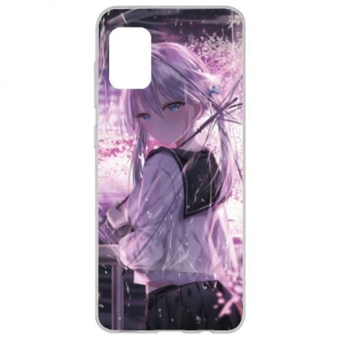 Чехол для Samsung A31 Anime girl and sakura