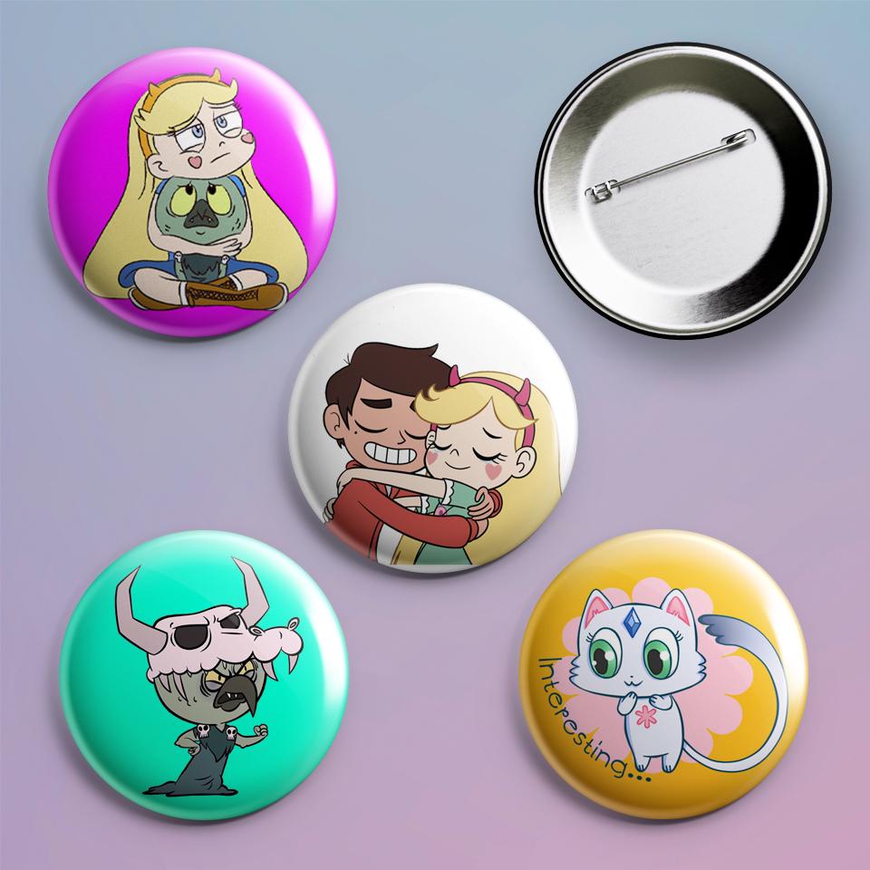 Значки на рюкзак с принтом Star vs the Forces of Evil 4 шт.