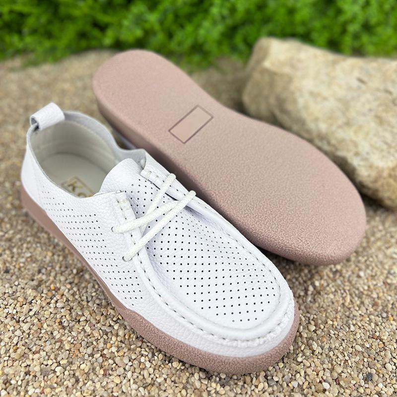 Мокасини жіночі перфоровані шкіряні Е-007035-2 р. 36 23 см Білий - фото 4 Мокасини жіночі перфоровані шкіряні Е-007035-2 р. 36 23 см Білий - фото 4