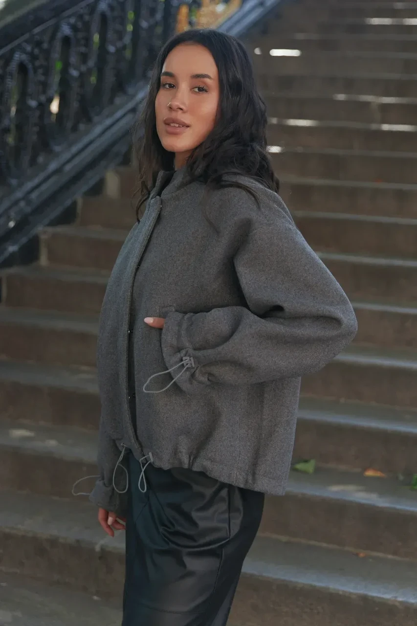 Пальто жіноче укорочене Seventeen XXL-3XL Сірий (2701171030) - фото 6