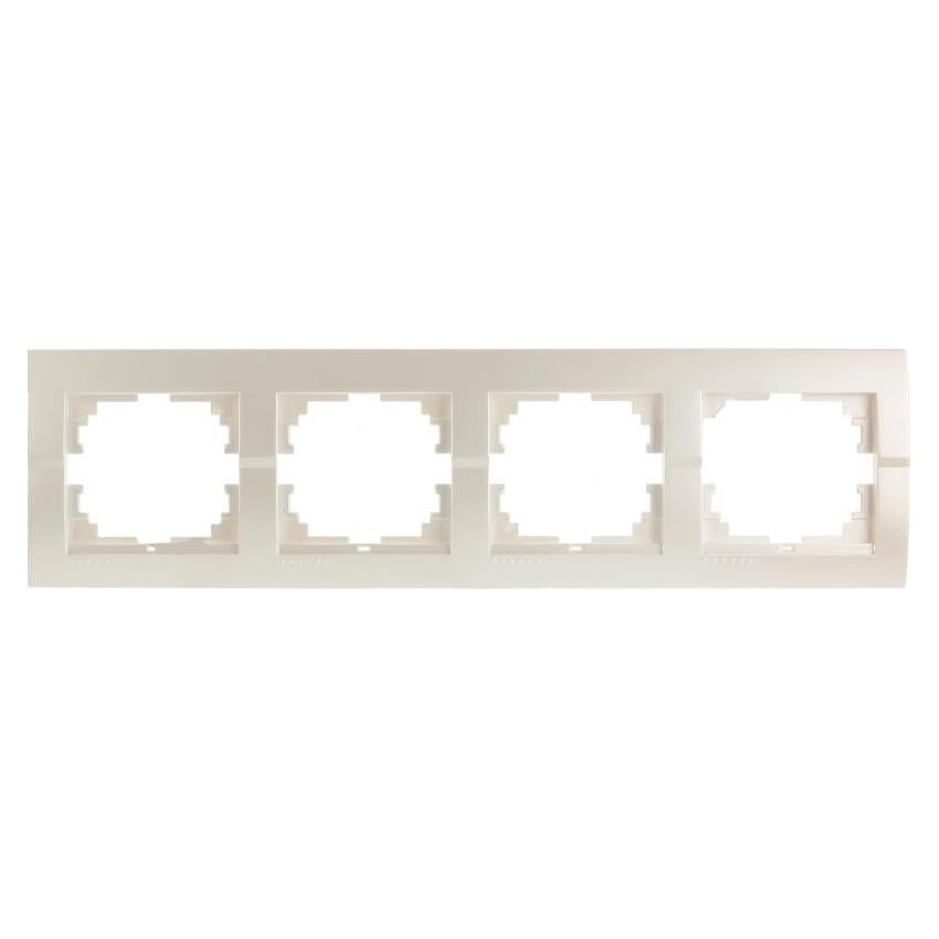 Рамка чотиримісна Lezard DERIY горизонтальна Перлинно-білий (702-3000-149)