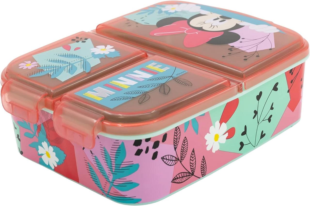 Ланч-бокс детский STOR Minnie Mouse пластиковый без BPA с рисунком на 3 отделения 19,5x16,5x6,7 см (2335813357)