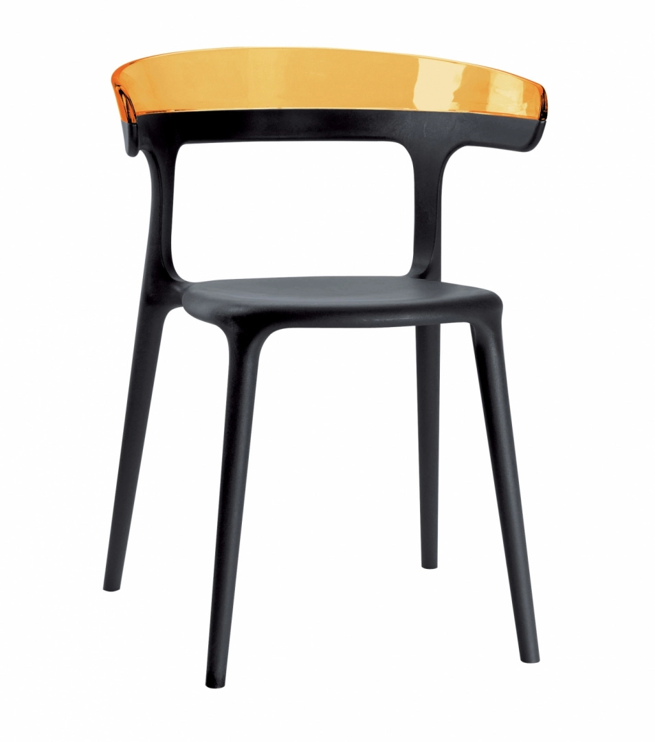 Кресло Litolan Papatya Luna Черное сидение Прозрачно-оранжевый (DR001903)