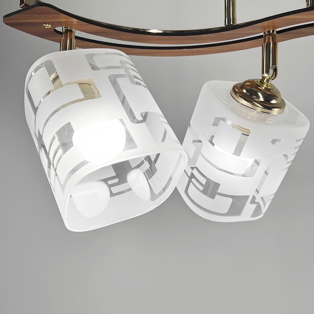 Світильник із декором дерева на 3 плафони 50 см Золотий (6032/3 GD) - фото 4 Світильник із декором дерева на 3 плафони 50 см Золотий (6032/3 GD) - фото 4