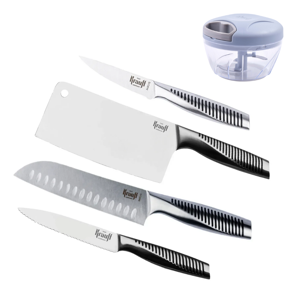 Набір із 4-х ножів та сокирки Krauff Profi з подрібнювачем Fusion та сумкою-шоппер 7 пр. (55-333-499)