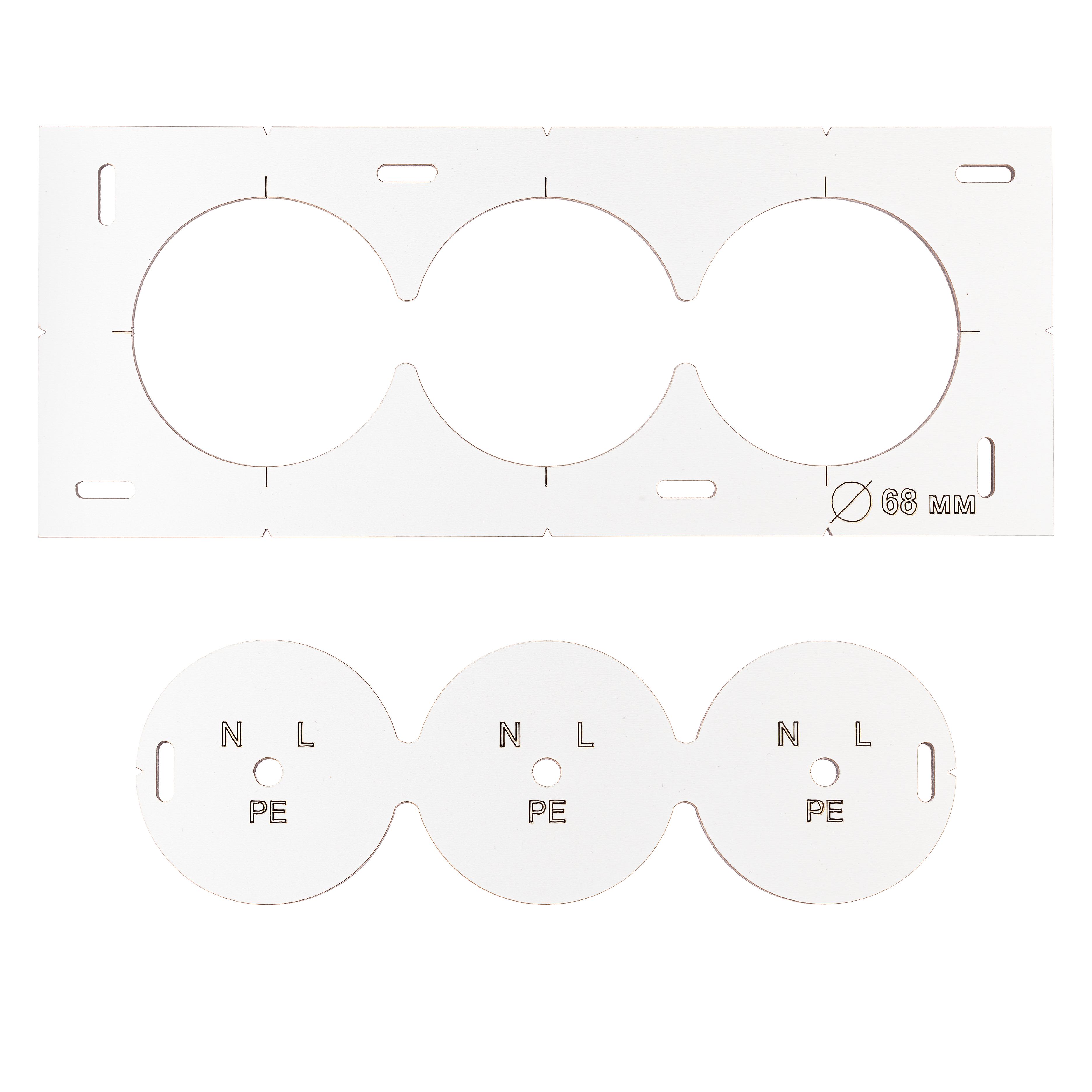 Шаблон Polax для подрозетников с отверстиями (1000-238)