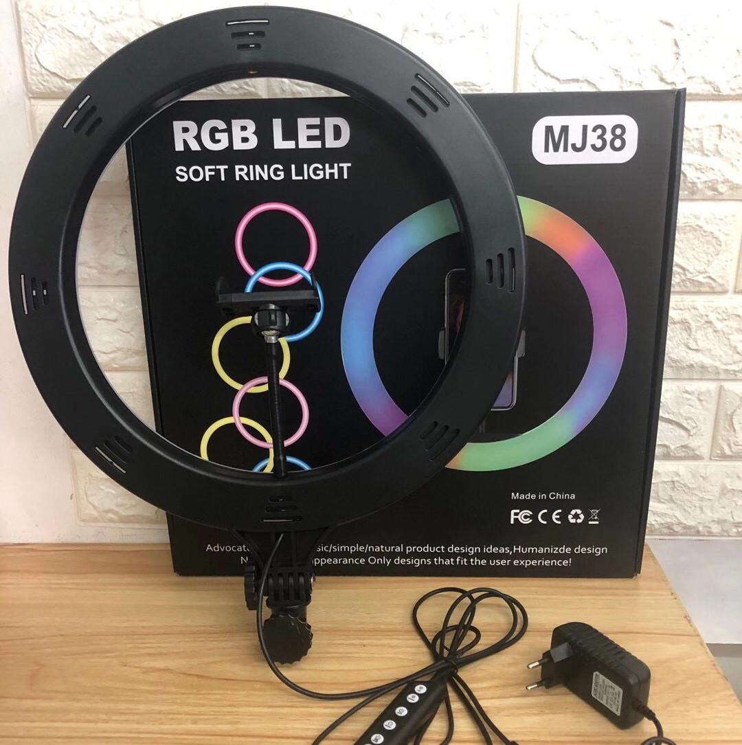 Комплект блогера MJ38 RGB LED лампа 38 см із пультом і штативом 2 м - фото 9