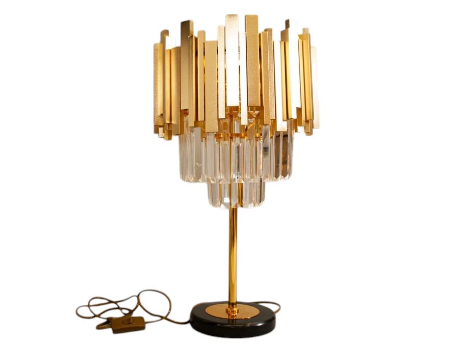 Настільна лампа з кришталевими підвісками (901-T-GD satin) - фото 3 Настільна лампа з кришталевими підвісками (901-T-GD satin) - фото 3