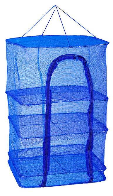 Сетка для сушки рыбы, фруктов и овощей RIAS FI-44 трехъярусная 34x34x64 см Blue (3_06761)