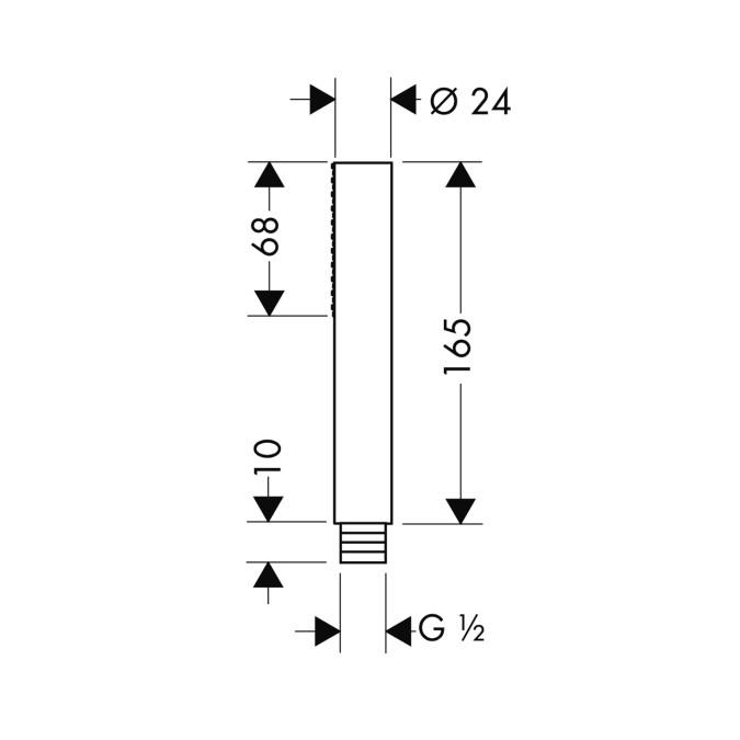 Душевая лейка Hansgrohe AXOR Starck 10531000 трубка 165x24 мм Хром (113740) - фото 2