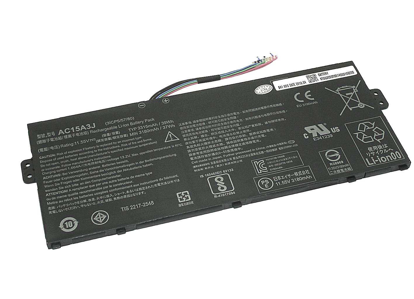 Аккумулятор для ноутбука Acer AC15A3J Chromebook 11 11.55V 3315 mAh (074306) Аккумулятор для ноутбука Acer AC15A3J Chromebook 11 11.55V 3315 mAh (074306)