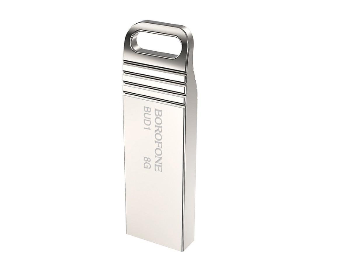Флэш-память USB Borofone BUD1 8 Gb USB 2,0 Серебристый (22513opti)