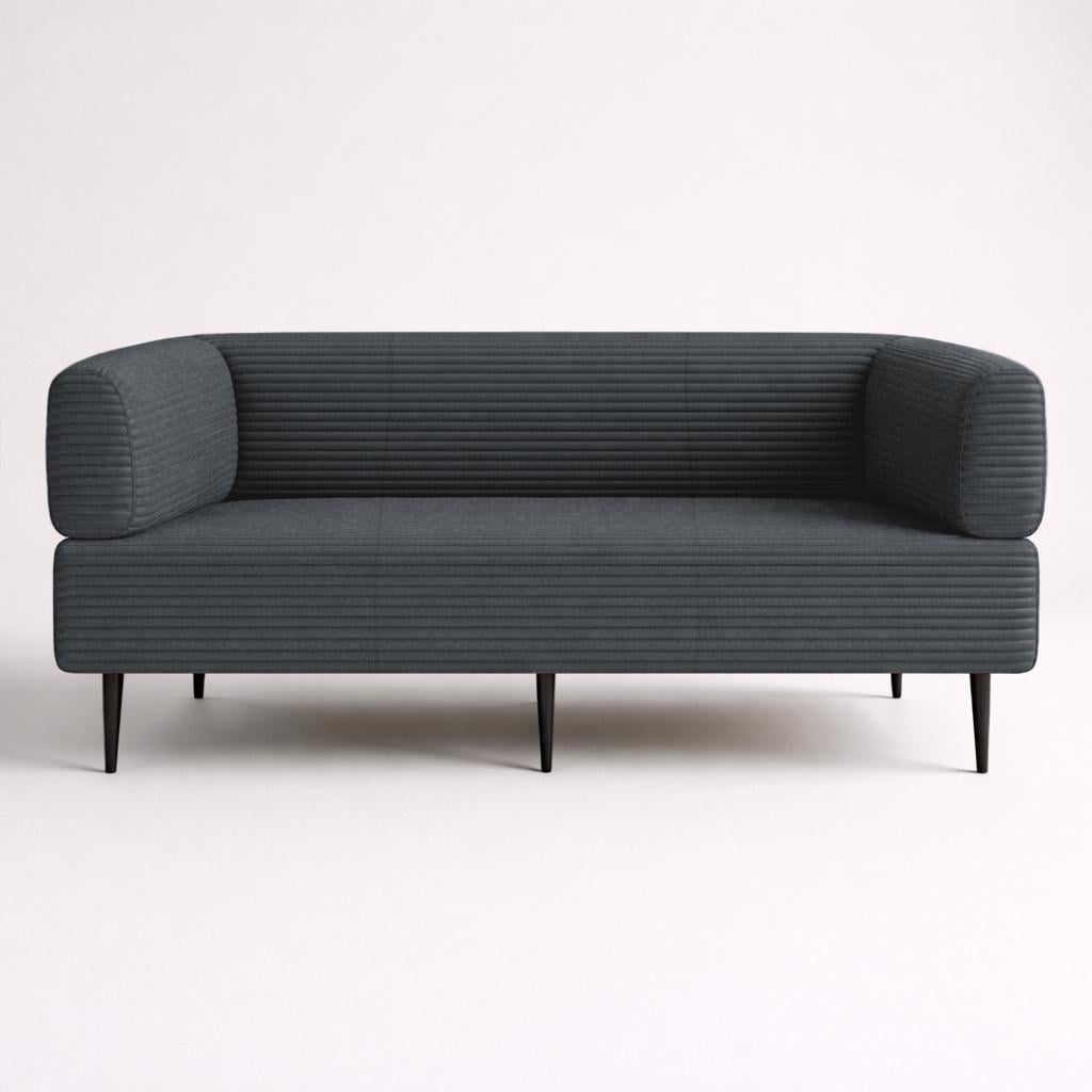 Диван офисный Tobi Sho Бенно-1 с подлокотниками 1800х720х750 мм велюр/вельвет Lotus 98/DK Grey (fhf45d15)