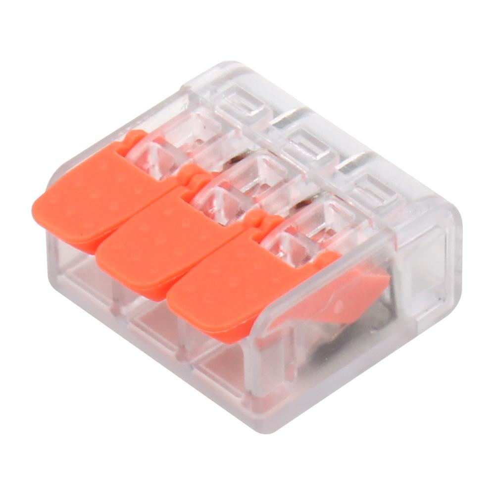 Клема швидкого монтажу Prolum RT-463 ПВХ ділима з'єднувальна 3 гнізда (503071) Клема швидкого монтажу Prolum RT-463 ПВХ ділима з'єднувальна 3 гнізда (503071)