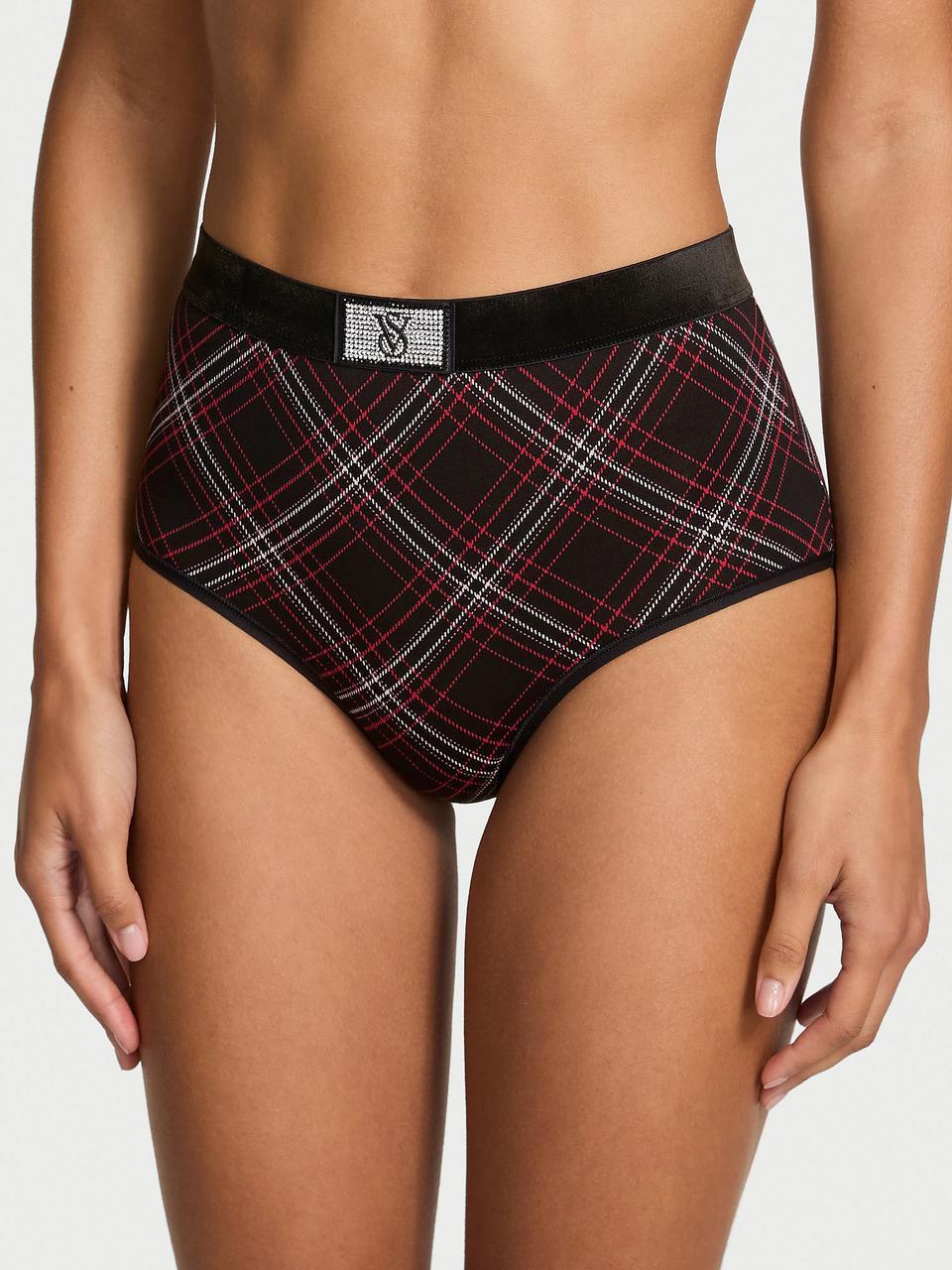 Трусики женские Victoria's Secret Logo Cotton Shine Patch Velvet Modern Brief XXL Черный (2859002064)
