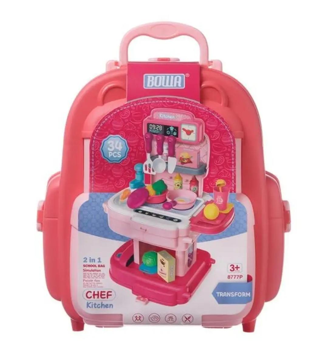 Детская кухня в рюкзаке с полным набором посуды и продуктами 34 предметов (120) Детская кухня в рюкзаке с полным набором посуды и продуктами 34 предметов (120)