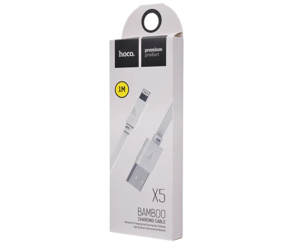 Кабель USB Hoco X5 Bamboo Lightning 1 м White - фото 2