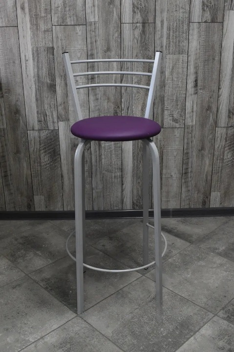 Стілець барний металевий 35х107 см Фіолетовий/Сірий (2492385608)