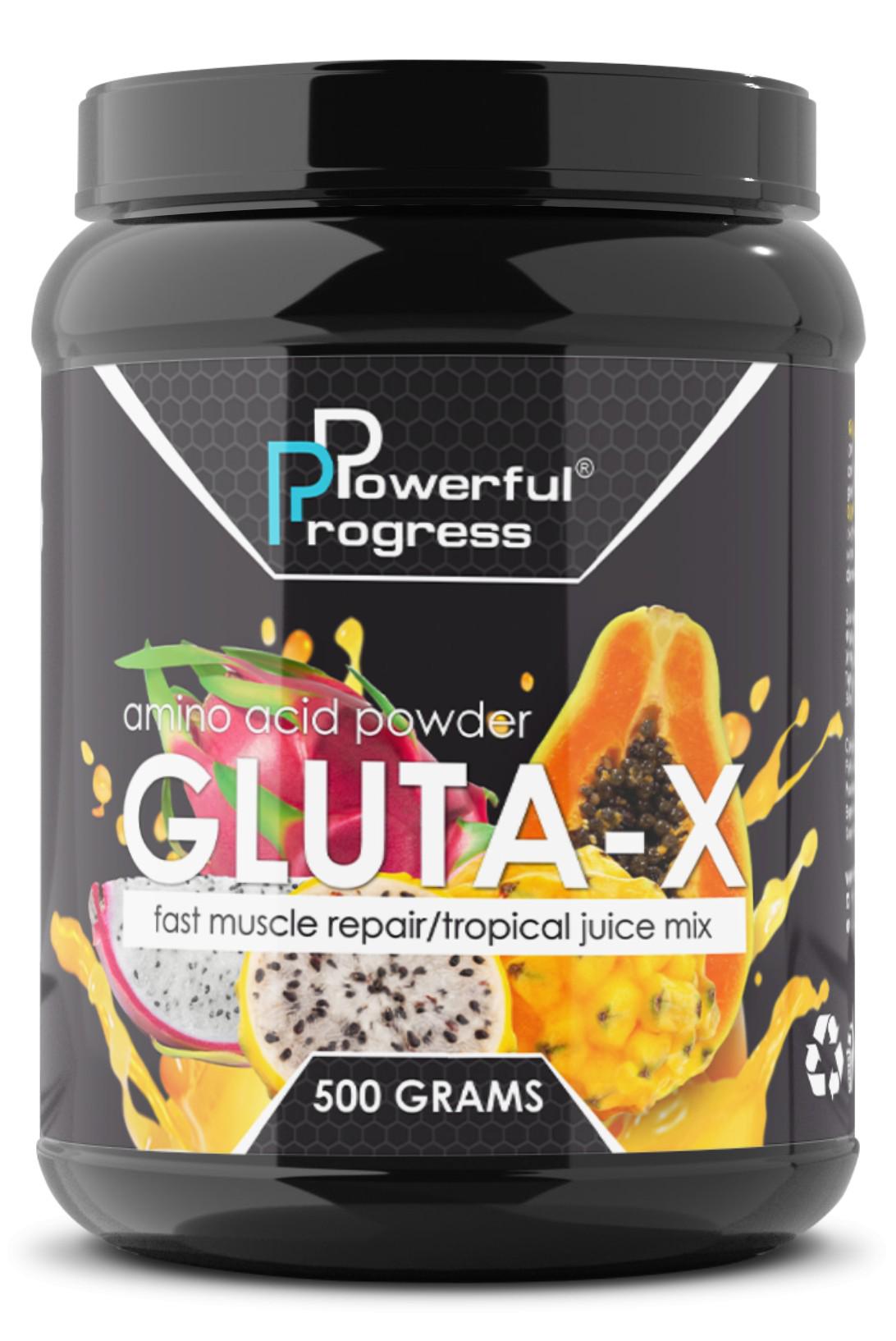 Аминокислота Powerful Progress Gluta-X тропические фрукты 500 г