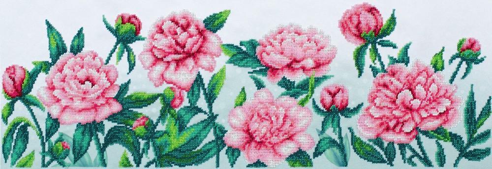 Вышивка бисером Пионы частичная выкладка 62x22 см (1474883795) Вышивка бисером Пионы частичная выкладка 62x22 см (1474883795)