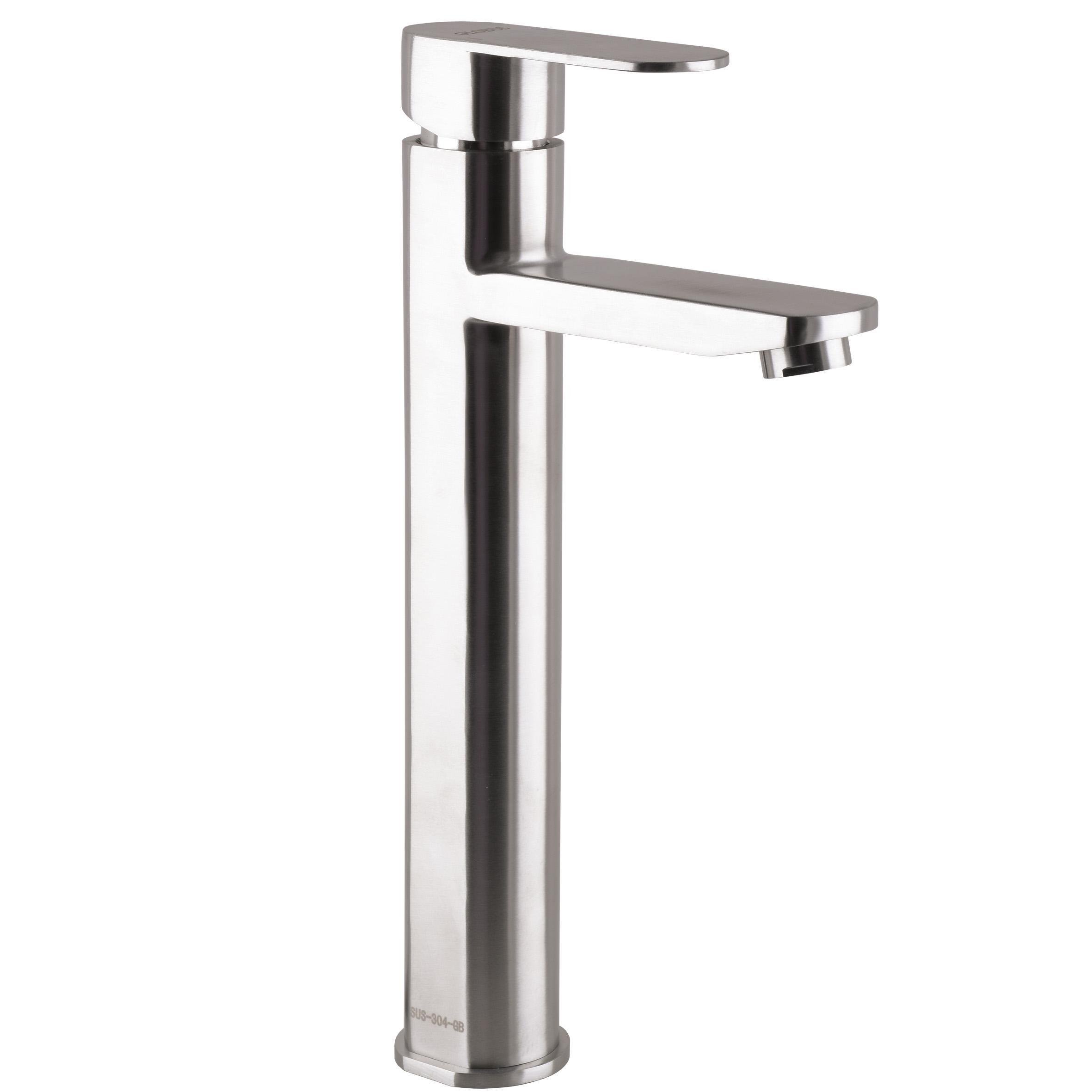 Смеситель для умывальника Globus Lux нержавеющая сталь Сатин (22614)