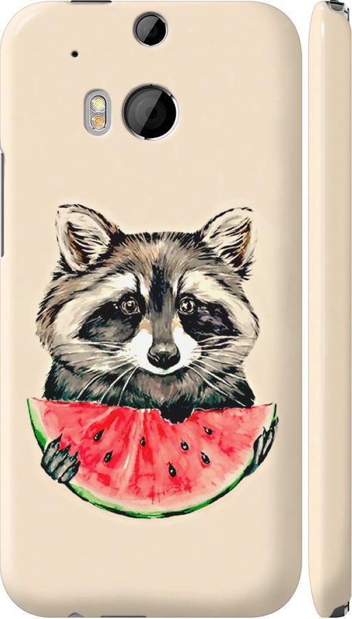 Чехол на HTC One M8 dual sim Енотик с арбузом (4605m-55-42517)