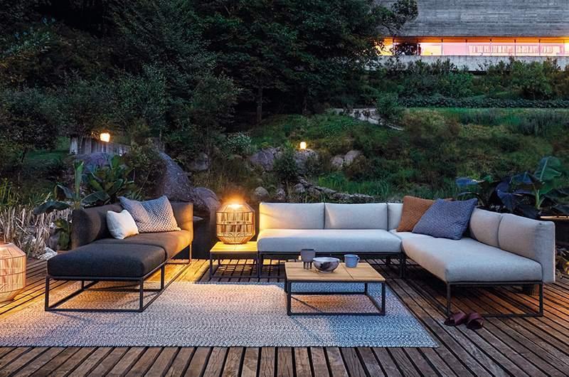 Комплект вуличних м'яких меблів Loft на металевому каркасі для тераси (KS-1296)