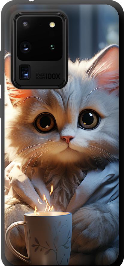 Чохол на Samsung Galaxy S20 Ultra Білий кіт (5646b-1831-42517)