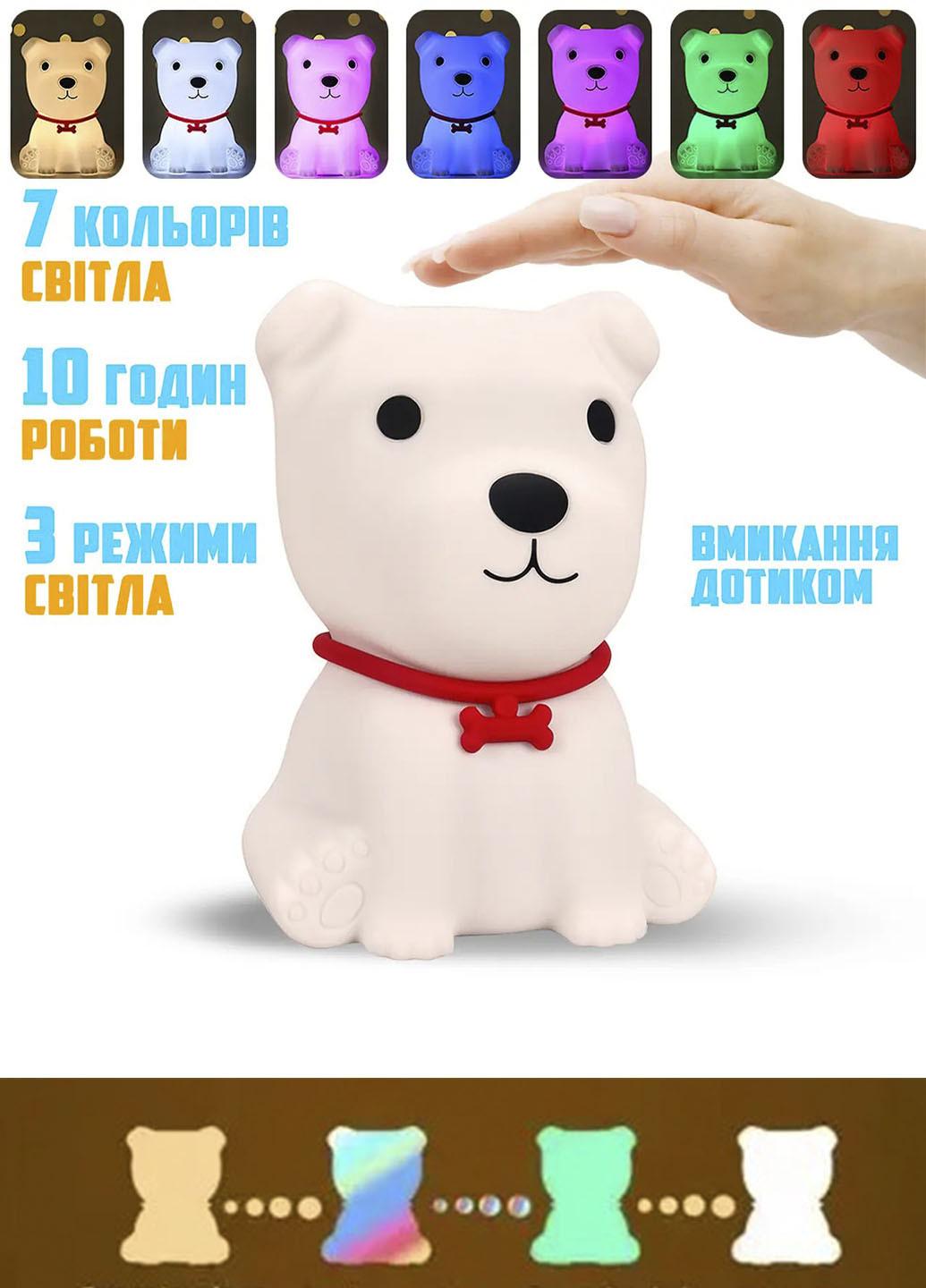 Нічник дитячий Dream Lites Puppy Ведмедик силіконовий акумуляторний 7 кольорів світіння Білий (51171) - фото 3 Нічник дитячий Dream Lites Puppy Ведмедик силіконовий акумуляторний 7 кольорів світіння Білий (51171) - фото 3