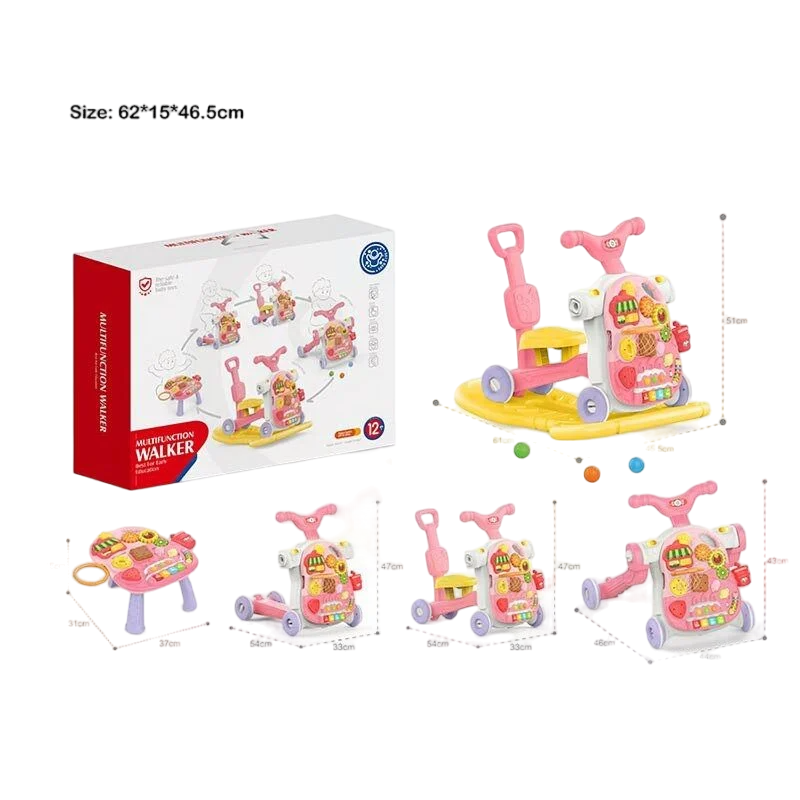 Ходунки детские музыкальные Bibi Inn 5в1 Pink/Yellow (154602) - фото 2 Ходунки детские музыкальные Bibi Inn 5в1 Pink/Yellow (154602) - фото 2