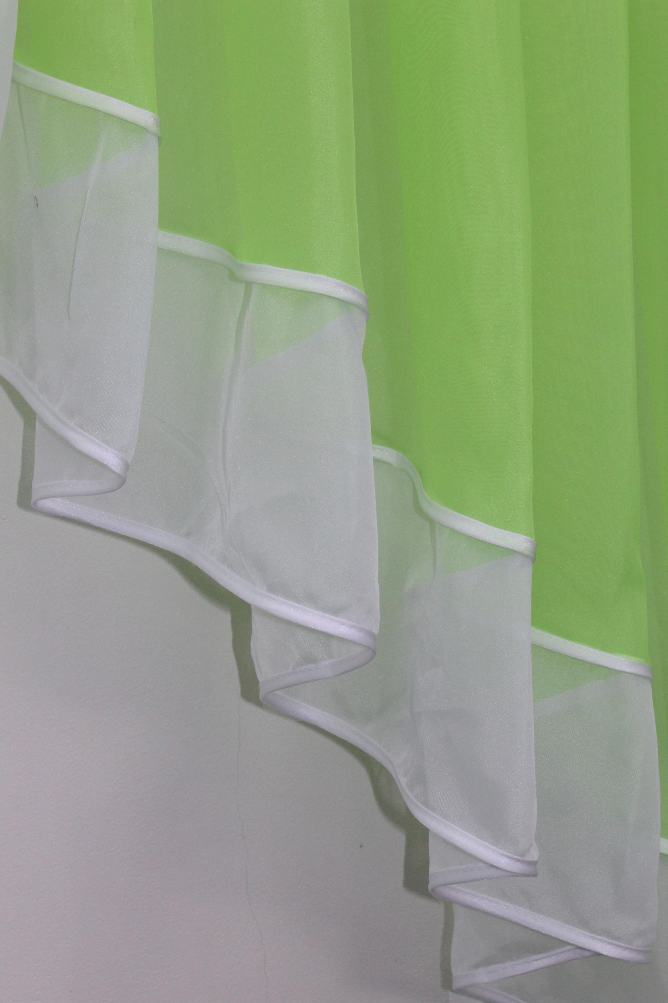 Фіранка кухонна VR-Textil № 023к 150х150 см Салатовий/Білий (50-738) - фото 3 Фіранка кухонна VR-Textil № 023к 150х150 см Салатовий/Білий (50-738) - фото 3