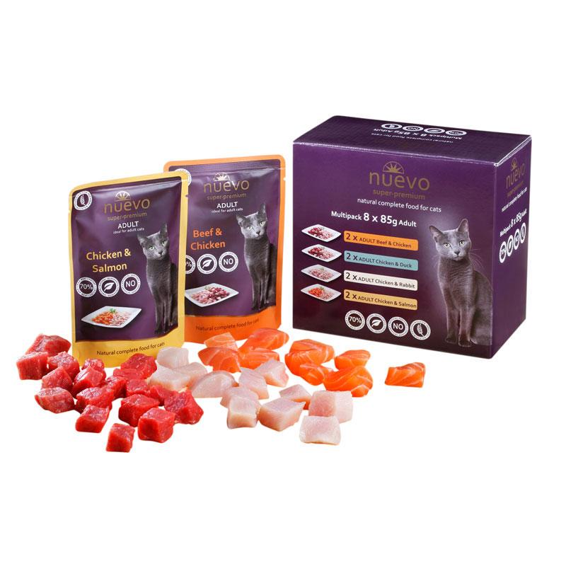 Влажный корм Nuevo Multipack для кошек с разными вкусами 8х85 г